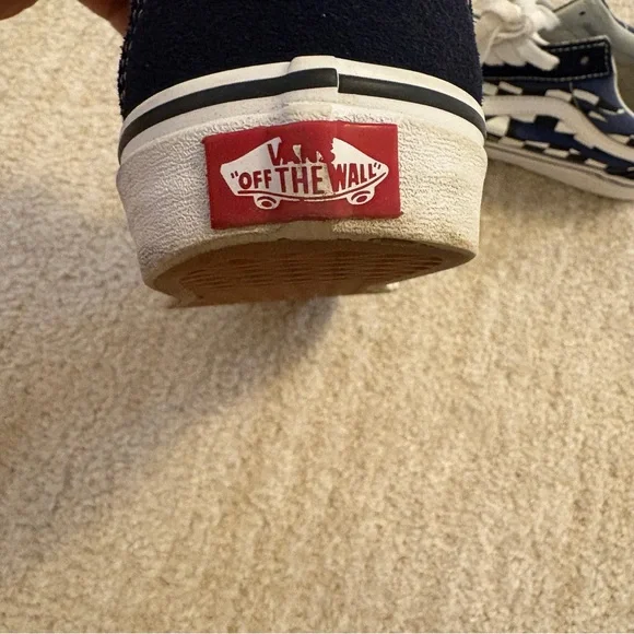 Vans Blue and White Checkered Old Skool Sneakers - Picture 7 of 11